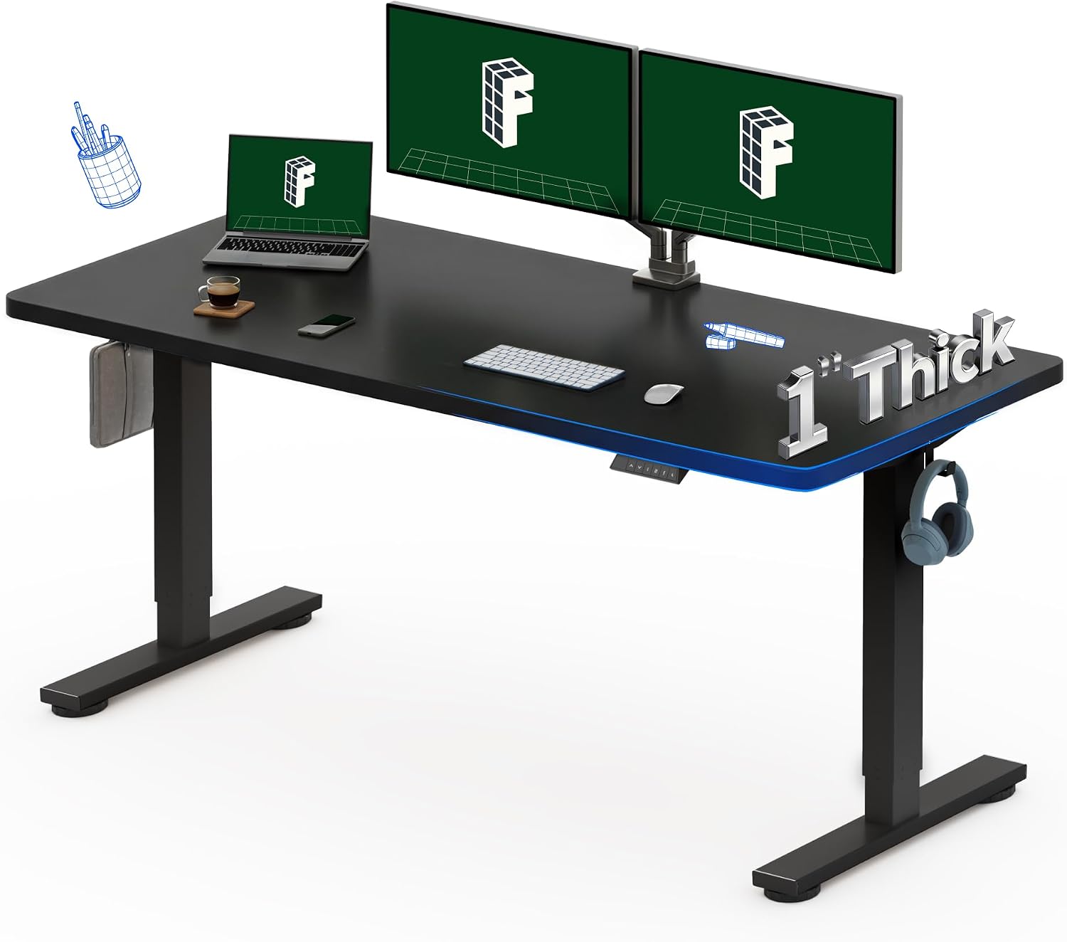 Desk Setup Desk - Tesla Model 3/Y/YL 2017-2026 için Karbon