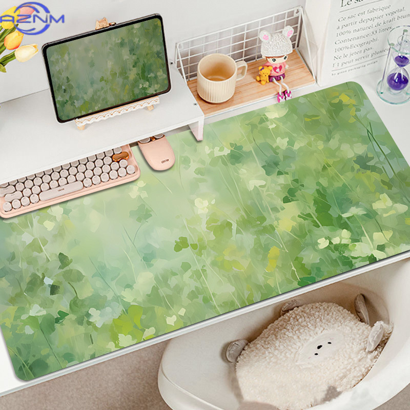 Desk Setup Girl - Yaratıcı sulu boya mouse pad, büyük
