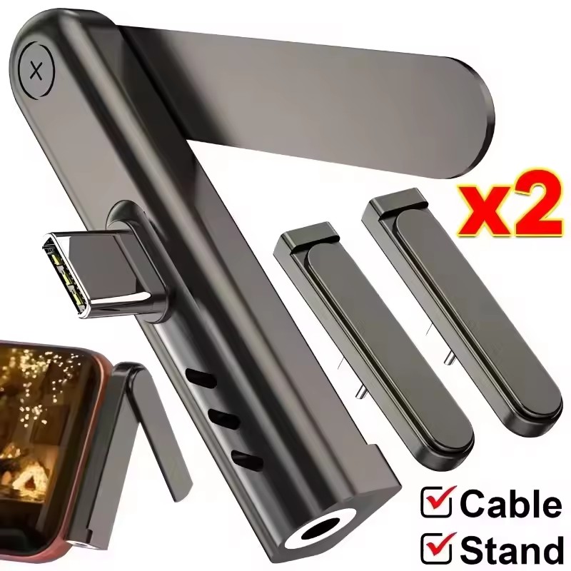 Headphone Hook Under - 2/1 adet taşınabilir USB C 3.5mm