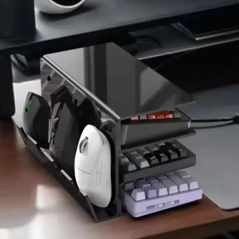Desk Setup Pegboard - Klavye Ekran Standı 3 Katmanlı Akrilik