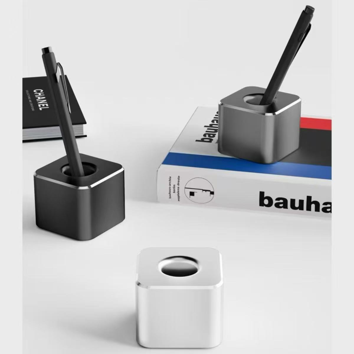 Desk Setup Accessories Aesthetic - Taşınabilir Metal Kalemlik Kaymaz Pedli Alüminyum