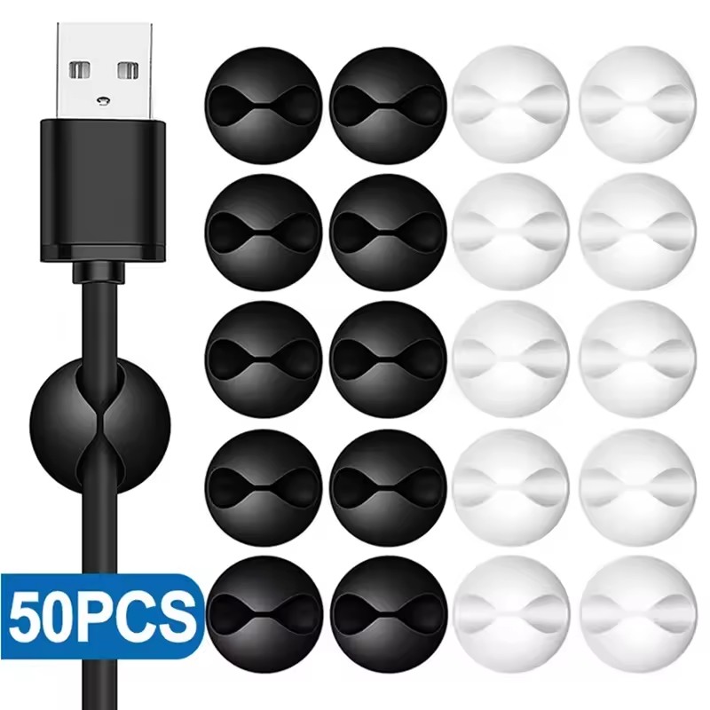 Headphone Hook Under - 5/50 adet masaüstü duvar kablo klipsleri