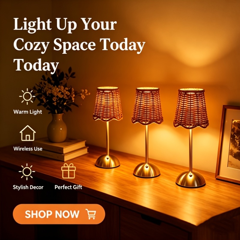 Bohem Dokuma Rattan Sanat Masa - Led Desk Light Usb incelemesi ve fiyatı