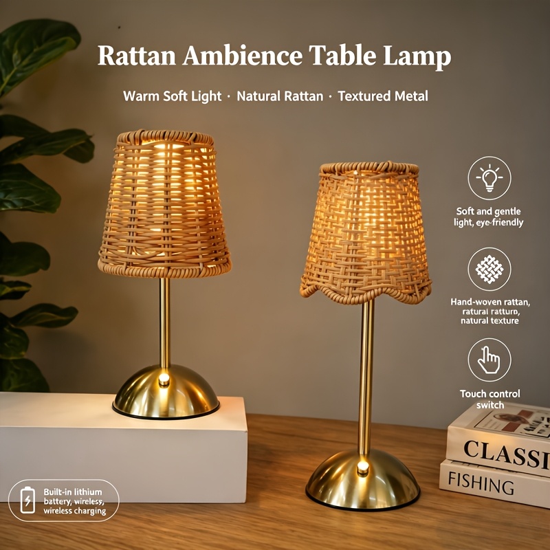 Bohem Dokuma Rattan Sanat Masa - Led Desk Light Usb incelemesi ve fiyatı