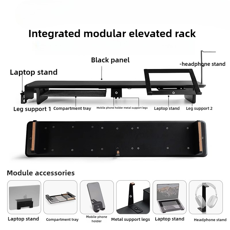 Modüler Monitör Yükseltici Sta - Desk Setup Black And Wood incelemesi ve fiyatı