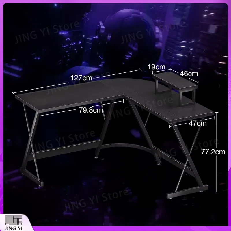 L Şekilli Oyun Masası Monitör  - Desk Setup Black And Wood incelemesi ve fiyatı